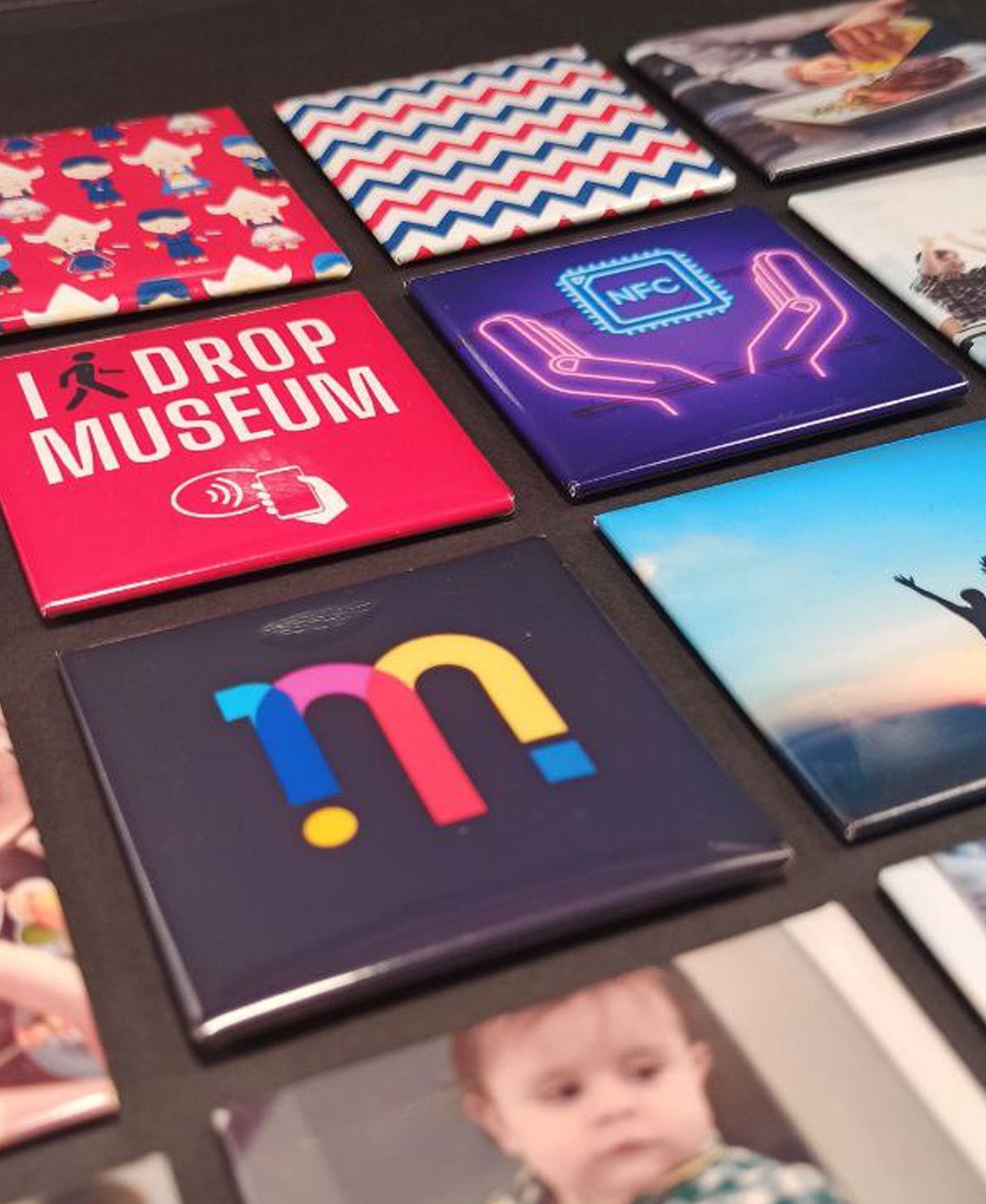 Gepersonaliseerde vierkante fotomagneten met NFC
